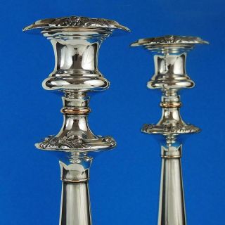 PAIR George IV OLD SHEFFIELD PLATE CANDLESTICKS Blagden Hodgson c1825 4