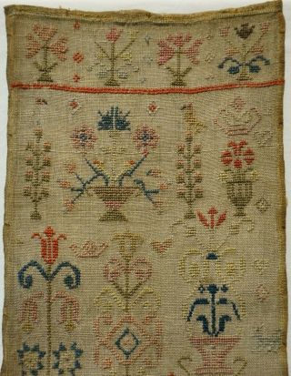 LATE 18TH CENTURY VERSE & FLORAL MOTIF SAMPLER BY ISABELLA PARKIN AGED 10 - 1798 2