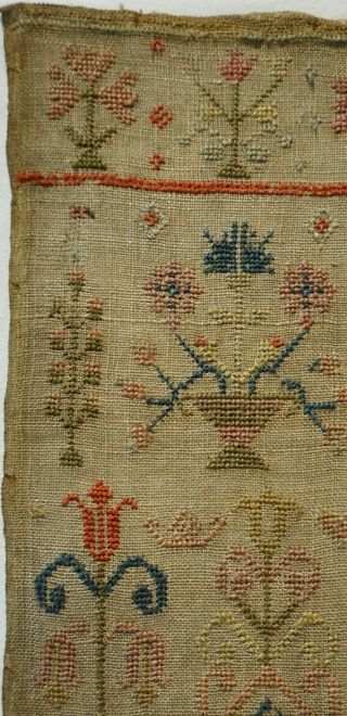LATE 18TH CENTURY VERSE & FLORAL MOTIF SAMPLER BY ISABELLA PARKIN AGED 10 - 1798 4