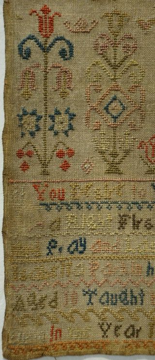LATE 18TH CENTURY VERSE & FLORAL MOTIF SAMPLER BY ISABELLA PARKIN AGED 10 - 1798 6