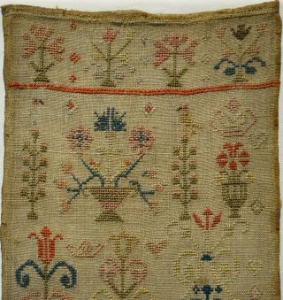 LATE 18TH CENTURY VERSE & FLORAL MOTIF SAMPLER BY ISABELLA PARKIN AGED 10 - 1798 8