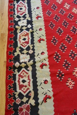 ANTIQUE BESSARABIAN TURKISH LARGE KILIM FLAT HAND WOVEN ORIENTAL RUG 10 ' X12 ' 8