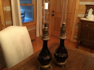 Rare French Oil Lamps from 1880 no chips or cracks on these lamps 10