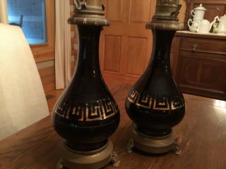 Rare French Oil Lamps from 1880 no chips or cracks on these lamps 8
