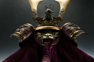 Japanese Samurai Kabuto Helmet - Big Dragon With A Mask - Massive Purple