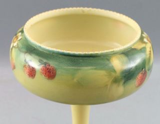 Rare Antique HANDEL Art Glass,  Strawberry Compote,  Hand Painted & Signed 6