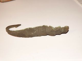 Large Ancient Celtic Bronze Hook,  Lure,  сa 3 - 2 Bc.  La Tène Culture