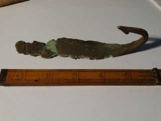 LARGE ANCIENT CELTIC Bronze hook,  lure,  сa 3 - 2 BC.  La Tène culture 5