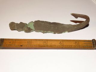 LARGE ANCIENT CELTIC Bronze hook,  lure,  сa 3 - 2 BC.  La Tène culture 6