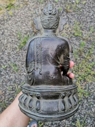 Estate Old Chinese H30cm 3526g Ming Gold Gilt Bronze Carved Buddha Asian China 3