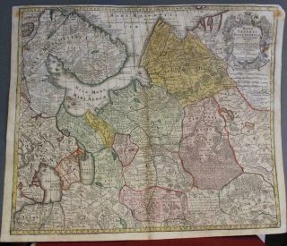 North Russia Russian Empire In Europe Baltic Countries 1730 Seutter Antique Map