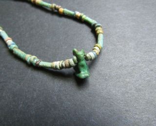 Nile Ancient Egyptian Cat Amulet Mummy Bead Necklace Ca 600 Bc