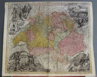 Switzerland North Italy 1790 Seutter/probst Unusual Antique Copper Engraved Map