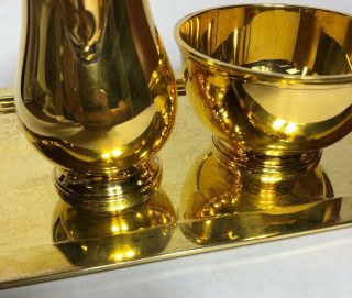 Gold Gilt Tiffany and Co Sterling Silver Sugar and Creamer W/ Tray 3pc Set 12