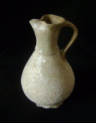 A Medieval Persian Pottery Jug With Iridescent Glaze : Raqqa Ware