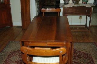 Willett Wildwood Cherry Gate legged expanding Dining Table with six chairs 12