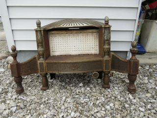 SUN GLOW VINTAGE CAST IRON ORNATE GAS FIREPLACE INSERT CERAMIC HEATER 3