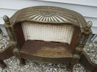 SUN GLOW VINTAGE CAST IRON ORNATE GAS FIREPLACE INSERT CERAMIC HEATER 4