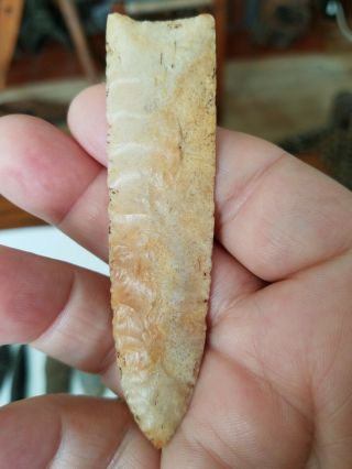 A very fine Plainview point,  Ok,  translucent fossil material 3 1/2 inches 10