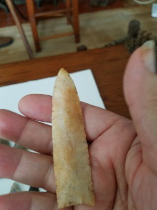 A very fine Plainview point,  Ok,  translucent fossil material 3 1/2 inches 4