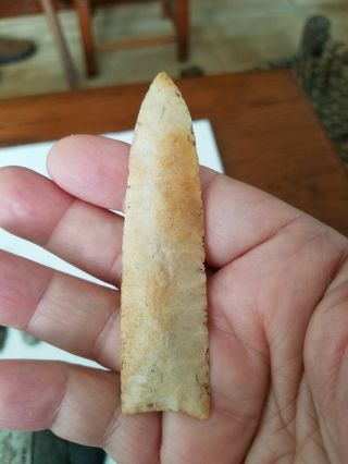 A very fine Plainview point,  Ok,  translucent fossil material 3 1/2 inches 5