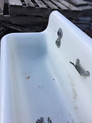 Antique Cast - Iron Trough Sink 6 Foot With Pedestals 4