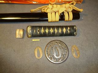 K98 Japanese sword wakizashi in mountingsm umetada tsuba 10