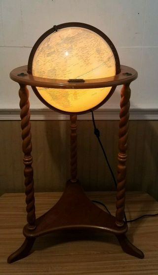 Fucashun Lighted World Globe Illuminated Lamp With Wood Floor Stand 35 " Tall