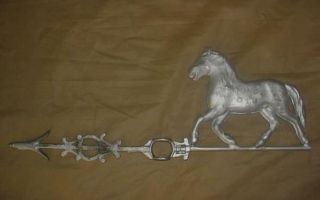 Antique Vintage Signed (miller) Cast Iron Copper Zinc Horse Weather Vane