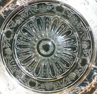 ca.  1913 Rare Grogan Company Sterling Silver Round Platter w Etched Glass Center 11