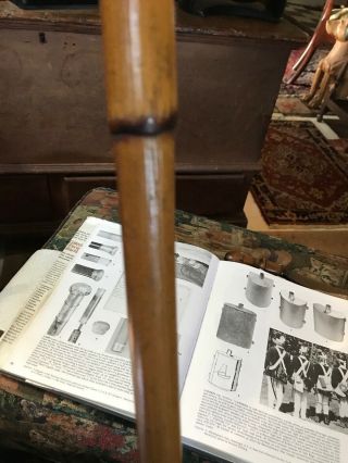 Revolutionary War 18th Century Wood With Silver Mounts & I.  D Officers Cane 1760’ 10