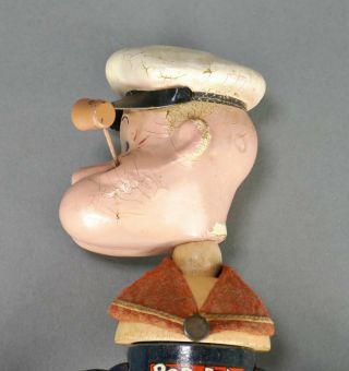 Fine Antique 1935 King Feature Carved Wood Composite Popeye Jointed Doll Toy 3