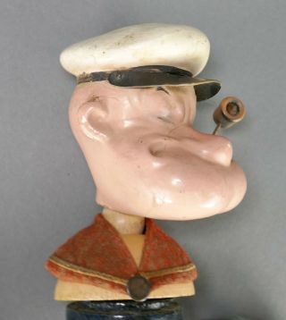 Fine Antique 1935 King Feature Carved Wood Composite Popeye Jointed Doll Toy 8