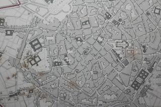 1852 Milan MILANO Plan of the City Hand Coloured Antique MAP SDUK COX 10