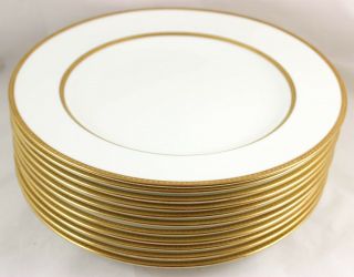 FAB ANTIQUE SET 11 DINNER PLATES WEDGWOOD BONE CHINA X7000 RAISED GOLD ENCRUSTED 4