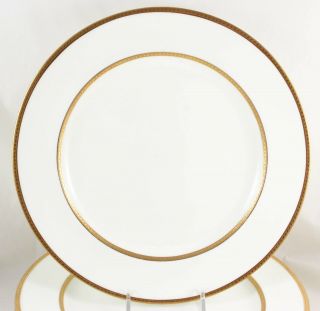 FAB ANTIQUE SET 11 DINNER PLATES WEDGWOOD BONE CHINA X7000 RAISED GOLD ENCRUSTED 7