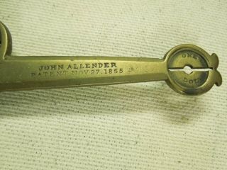 ANTIQUE GOLD COIN SCALE JOHN ALLENDER PATENT NOV.  1855 4