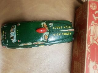 Vintage 1949 Dick Tracy Tin Police Squad Car Wind up Marx 2