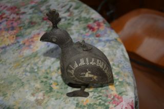 Antique Islamic Persian Or Afghan Incense Burner Bird Pheasant Shape Decorated