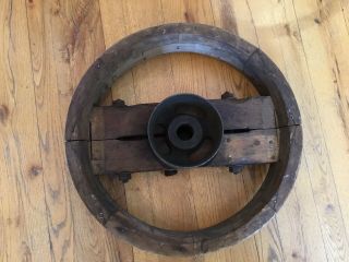 Antique Wooden Industrial Foundry Mold/gear/ Wheel