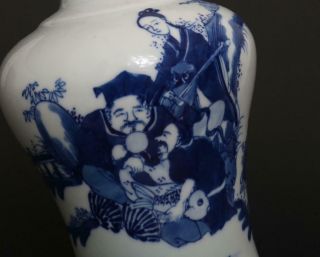 Pair Rare Antique Chinese Porcelain Blue and White Vase Kangxi Marked - figures 10