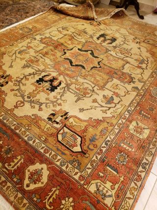 Gorgeous Vintage Wool 8 x 12 Hand Knotted Persian Oriental Rug - 8