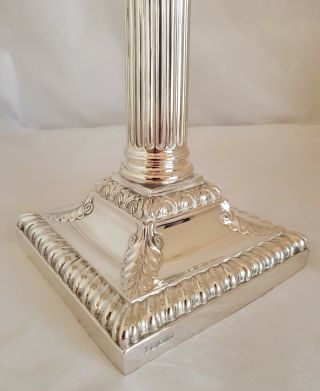 Edwardian sterling silver lamp base.  Sheffield 1909.  By Hawksworth Eyre & Co.  Ltd 9