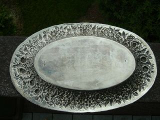 American Sterling Silver Stunning Repousse Platter Baltimore Silver Co.  1890 10