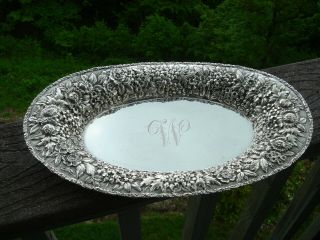 American Sterling Silver Stunning Repousse Platter Baltimore Silver Co.  1890