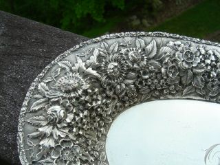 American Sterling Silver Stunning Repousse Platter Baltimore Silver Co.  1890 3