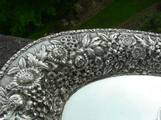 American Sterling Silver Stunning Repousse Platter Baltimore Silver Co.  1890 6