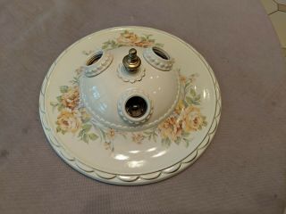 Vintage PORCELIER 3 - Bulb Porcelain Ceiling Light Fixture 1,  Rewired,  Guaranteed 4