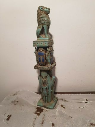 Rare Antique Ancient Egyptian Temple Gods Sekhmet Isis Horus Anubis1860 - 1780BC 12