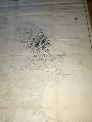 1853 Map of San Francisco Gold Rush era AD Bache 19 x 27 2